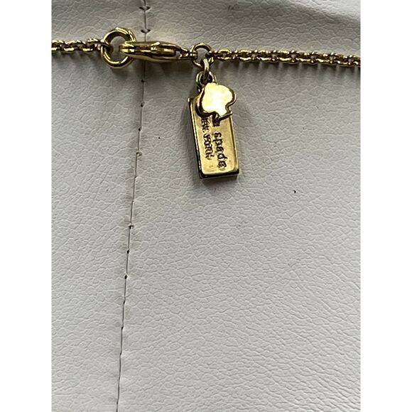 Kate Spade Cause A Stir Gold Plated Blue Yellow Green Station Necklace - Picture 5 of 9